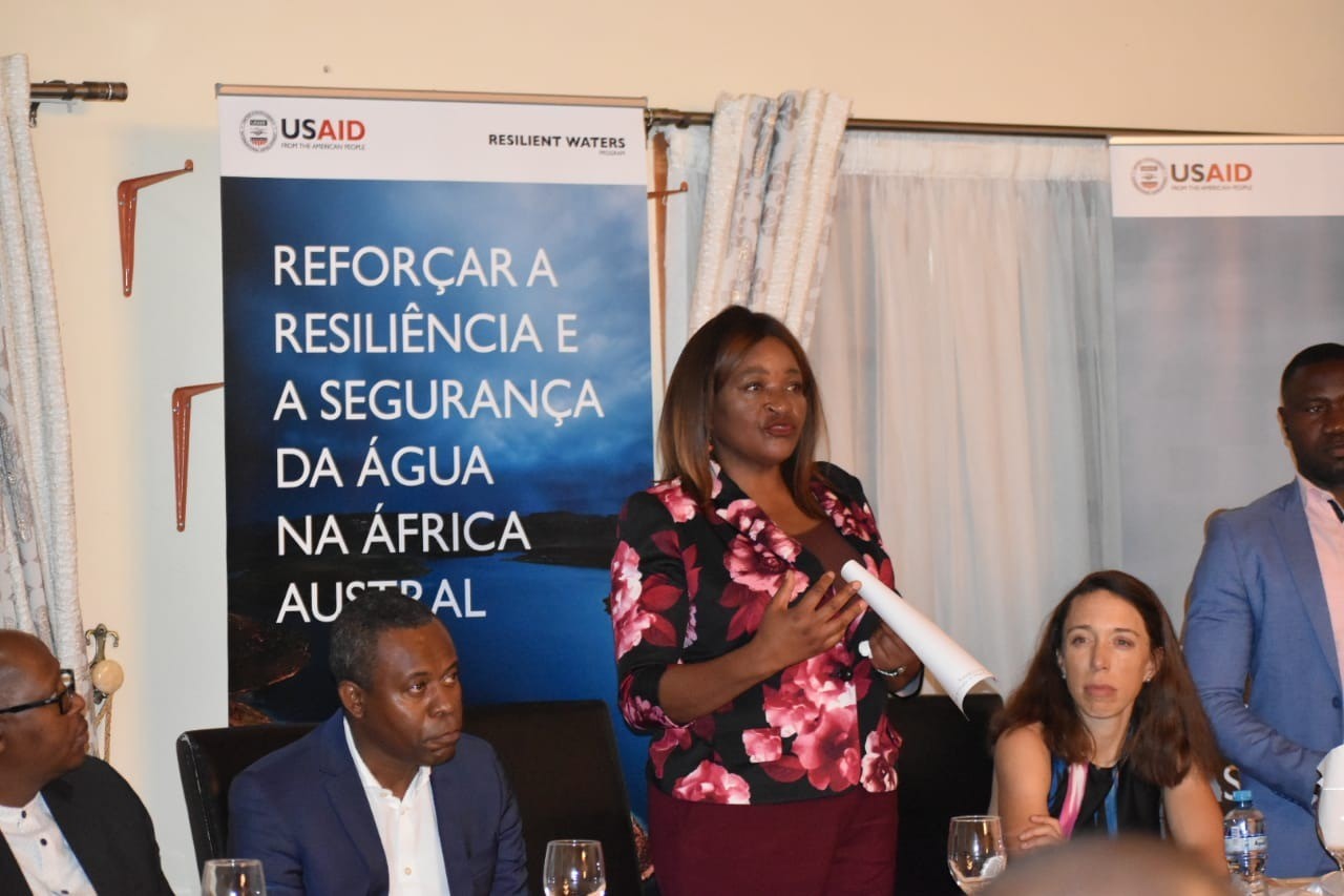 Vice Governor of the Cuando- Cubango Province, Dr. Sara Luísa Mateus speaking at the Resilient Waters Programme launch 